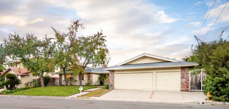 Peaceful suburban family home on a sunny day